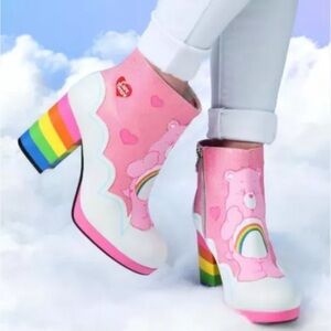 Pink Cheer Bear Care Bears Shoes Ankle Boots 80s Retro Boots Size 6 Pride